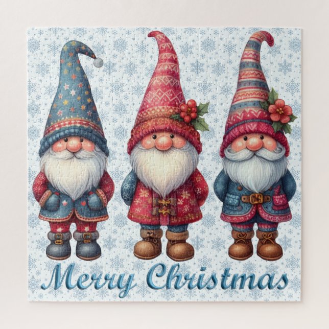 Christmas Gnomes Trio Puzzle (Vertical)