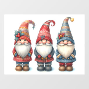 Christmas Gnomes Trio Window Cling
