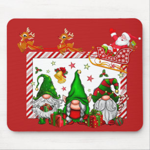 Christmas Gnomes With Santa Mouse Mat