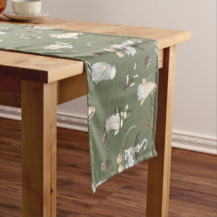Christmas Gnomes Woodland Short Table Runner