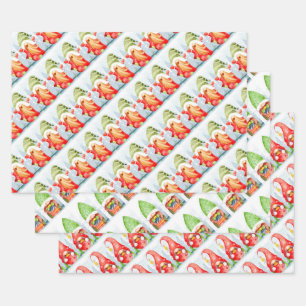 Christmas Gnomes Wrapping Paper Sheets