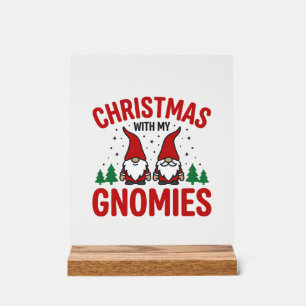 Christmas Gnomies Holiday Gnome Design Acrylic Sign