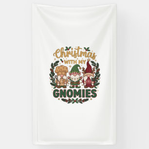 Christmas Gnomies String Lights Candy Cane Banner