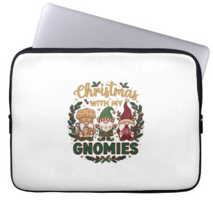 Christmas Gnomies String Lights Candy Cane Laptop Sleeve