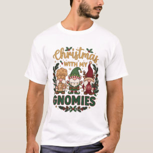 Christmas Gnomies String Lights Candy Cane T-Shirt
