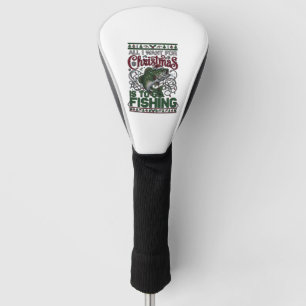 Christmas Go Fishing Fish Santa Hat Lights Golf Head Cover