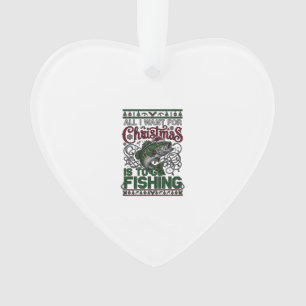 Christmas Go Fishing Fish Santa Hat Lights Ornament