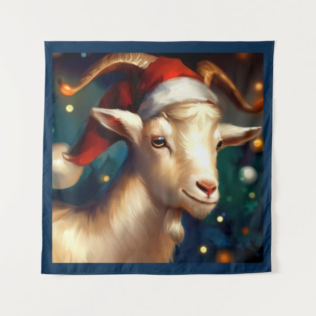 Christmas Goat 1 Tapestry (Front)