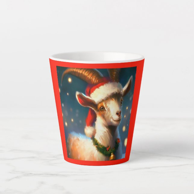 Christmas Goat 2 Latte Mug (Front)