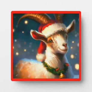 Christmas Goat 2 Plaque