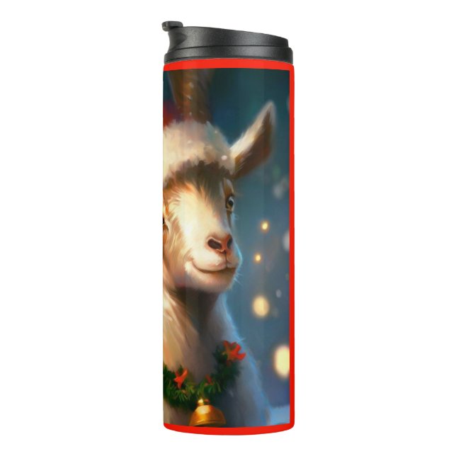 Christmas Goat 2 Thermal Tumbler (Rotated Right)