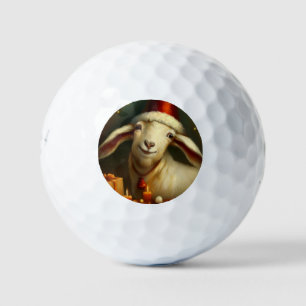 Christmas Goat (3) Golf Balls
