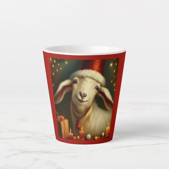 Christmas Goat 3 Latte Mug (Front)