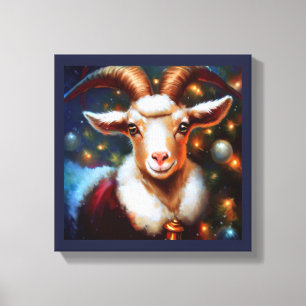 Christmas Goat 4 Canvas Print
