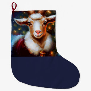 Christmas Goat 4 Large Christmas Stocking