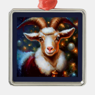 Christmas Goat 4 Metal Tree Decoration