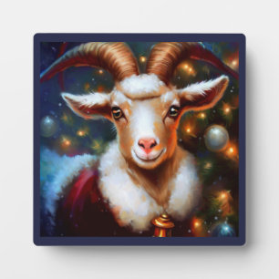 Christmas Goat 4 Plaque