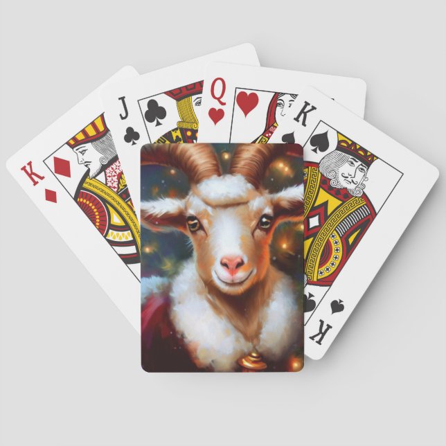 Christmas Goat (4) Playing Cards (Back)