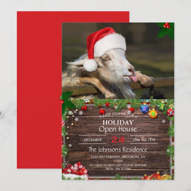 Christmas Goat       Invitation (Front/Back)