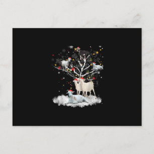 Christmas Goat On Tree Funny Santa Goat Lover Gift Announcement Postcard