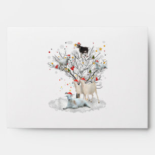 Christmas Goat On Tree Funny Santa Goat Lover Gift Envelope
