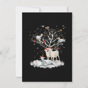 Christmas Goat On Tree Funny Santa Goat Lover Gift Invitation