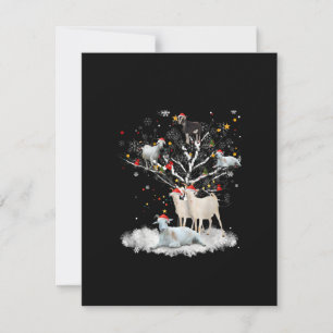 Christmas Goat On Tree Funny Santa Goat Lover Gift Invitation