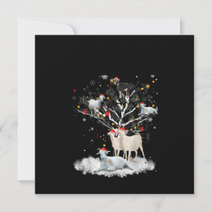 Christmas Goat On Tree Funny Santa Goat Lover Gift Invitation