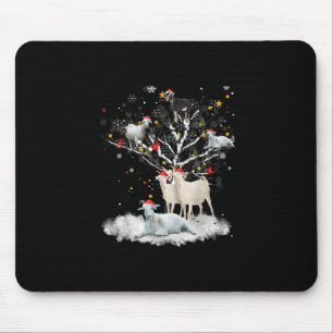 Christmas Goat On Tree Funny Santa Goat Lover Gift Mouse Mat