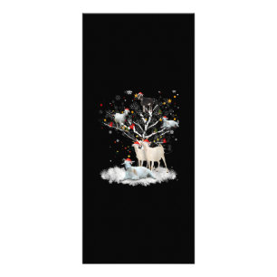 Christmas Goat On Tree Funny Santa Goat Lover Gift Rack Card