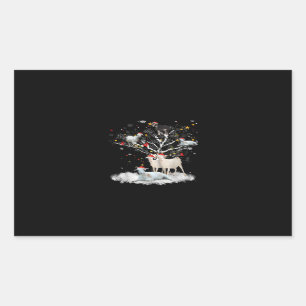Christmas Goat On Tree Funny Santa Goat Lover Gift Rectangular Sticker