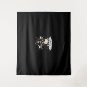 Christmas Goat On Tree Funny Santa Goat Lover Gift Tapestry