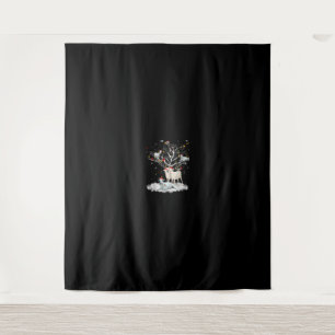Christmas Goat On Tree Funny Santa Goat Lover Gift Tapestry
