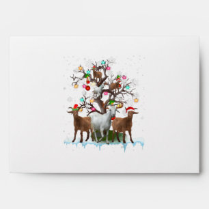 Christmas Goat On Tree Santa Goat Lover Envelope