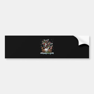 Christmas Goat On Tree Santa Goat Lover's Bumper Sticker