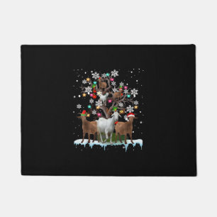 Christmas Goat On Tree Santa Goat Lover's Doormat