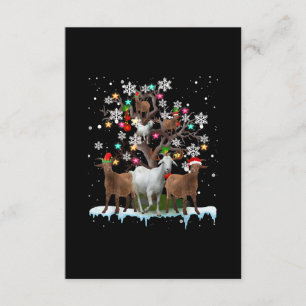 Christmas Goat On Tree Santa Goat Lover's Enclosure Card