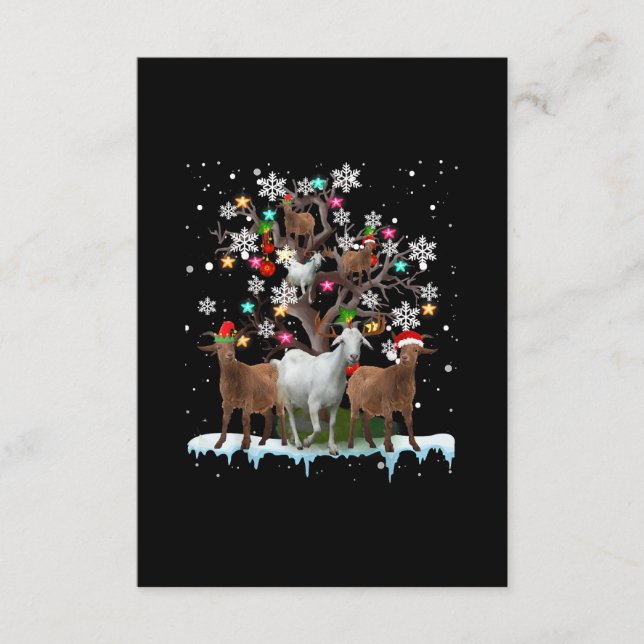 Christmas Goat On Tree Santa Goat Lover's Enclosure Card (Front)