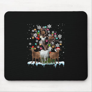 Christmas Goat On Tree Santa Goat Lover's Mouse Mat