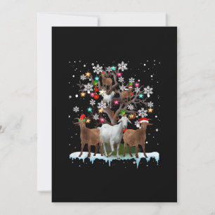 Christmas Goat On Tree Santa Goat Lover's Save The Date