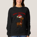 Christmas Goat Santa Hat Goat Farmer Womens Sweatshirt<br><div class="desc">Christmas Goat Santa Hat Goat Farmer Womens</div>