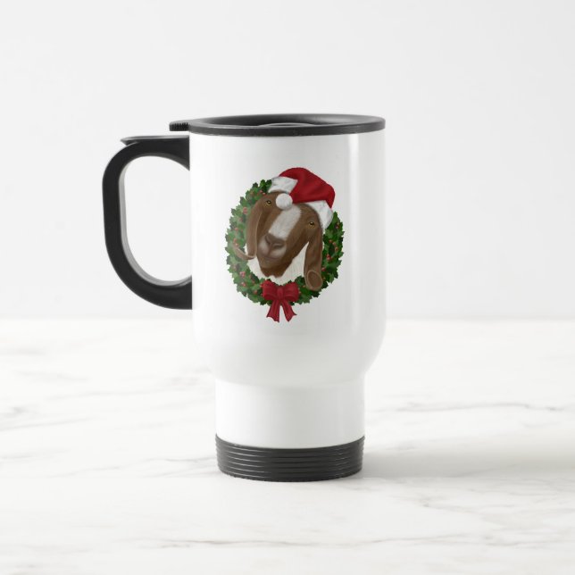 Christmas Goat Travel Mug (Left)