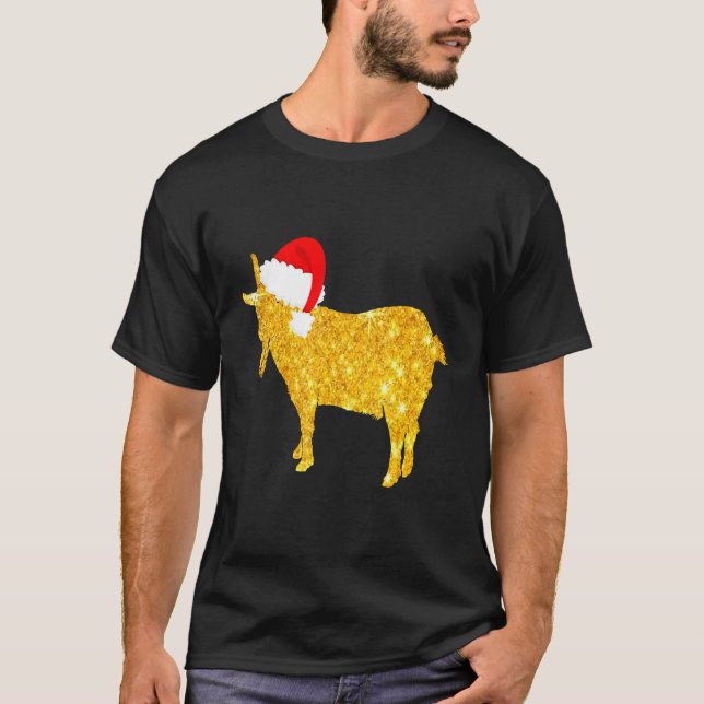 Christmas Goat Woman Outfit For Matching Family T-Shirt (Front)