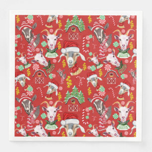 Christmas GOATS Candy and Jingle Bells GetYerGoat™ Napkin
