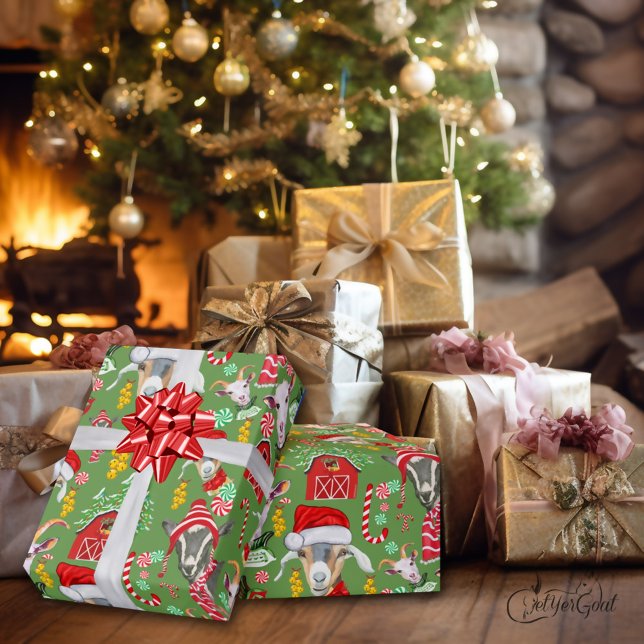 Christmas GOATS Gift Wrap Change Background Colour (Creator Uploaded)