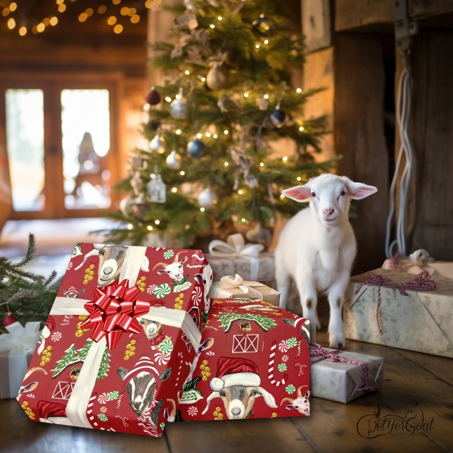Christmas GOATS Gift Wrap Change Background Colour (Creator Uploaded)