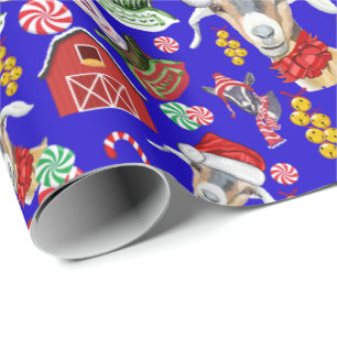 Christmas GOATS Gift Wrap Change Background Colour