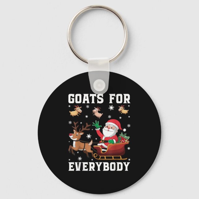 Christmas Goats Uni-kids Christmas Goat Funny , Bl Key Ring (Front)
