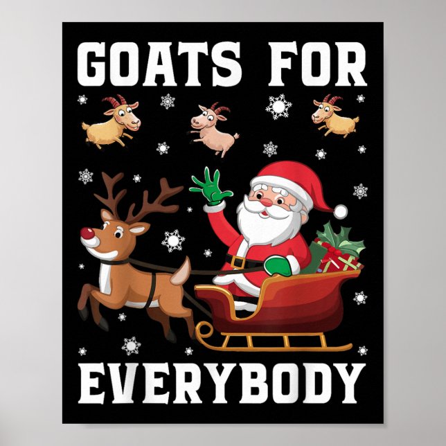 Christmas Goats Uni-kids Christmas Goat Funny , Bl Poster (Front)