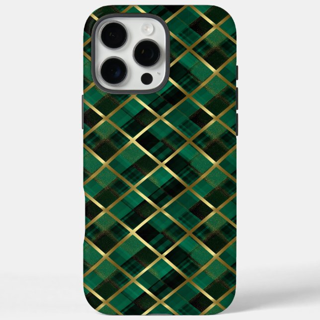 Christmas Gold And Green Plaid Pattern  Case-Mate iPhone Case (Back)